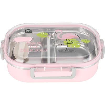 Draagbare 304 Roestvrij Staal 650ML Bento Box Lekvrije Voedselcontainer voor Studenten KinderenGroen roze