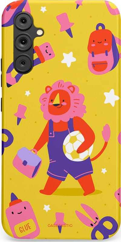 Casetastic hoesje geschikt voor Samsung Galaxy A34 (2023) 5G - Dubbellaagse bescherming - Krachtige lessen - Fashion Case - Goud Koraal
