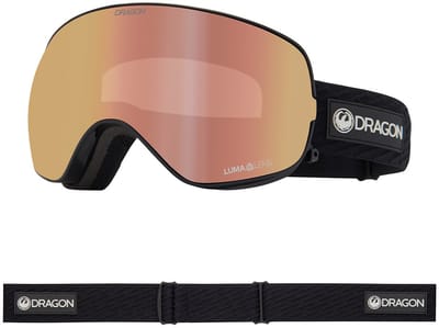 Dragon Alliance X2s Bonus Skibril Zwart Lumalens Rose Gold Ion/CAT3+Lumalens Light Rose/CAT1 Man,Vrouw