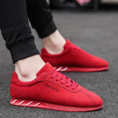 Herenschoenen Lente Herfst Stijl Forrest Gump Schoenen Comfortabel Licht Casual Hoge Kwaliteit Rijschoenen Nieuwe Mode 44 red