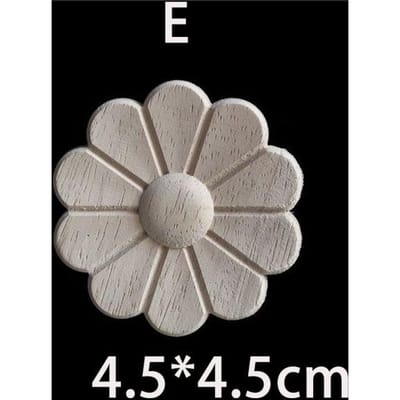 Houten Bloem Appliques voor Meubels Antieke Onlays Lijstwerk Huisdecoratie Houtsnijwerk Decoratie Muur Houten Sticker Vintage Figuurtjes