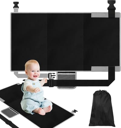 Dailygoods- Kindervliegtuig Voetensteun - Opvouwbaar - Verstelbare Stoelhoes - Antislip - Ademend Materiaal - Comfortabel en Duurzaam - Vliegtuigaccessoire