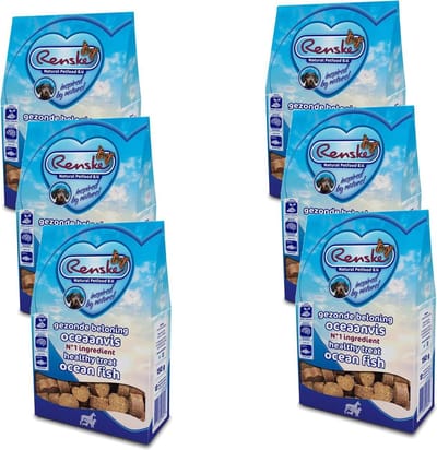 Renske Gezonde Beloning Hartjes 150 g - Hondensnacks - 6 x Vis