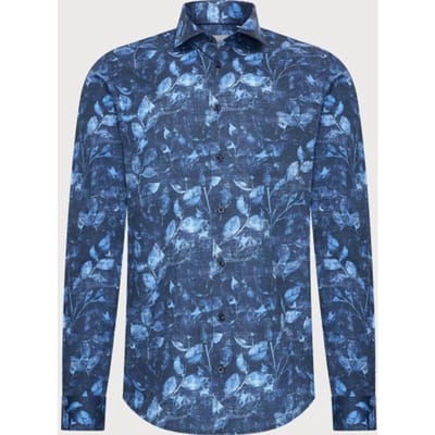 Blue Industry Het leaf-print overhemd |