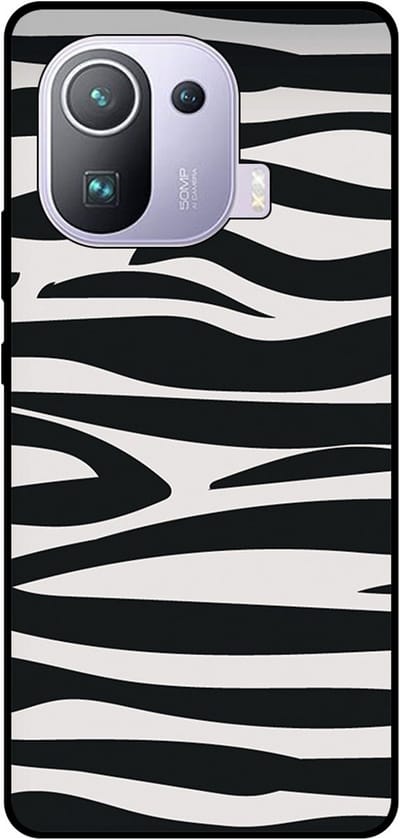 Smartphonica Telefoonhoesje Geschikt voor Xiaomi Mi 11 Pro met zebra opdruk - TPU backcover case zebra design - Zwart Wit geschikt voor Xiaomi Mi 11 Pro