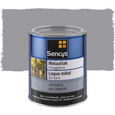 Sencys Metaallak Hoogglans Zilvergrijs 750ml