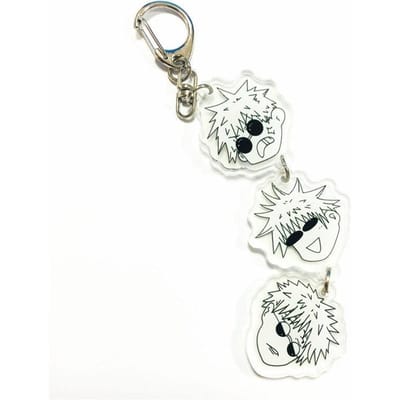 Anime Jujutsu Kaisen Cosplay Porte-clés Long Drôle Gojo Satoru Geto Suguru Charme de Sac Accessoires de Collection pour Ventilateurs Cadeau Parfait white