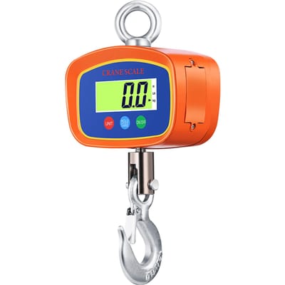 Balance Numérique Suspendue Industrielle 1000kg 500g Balance Grue avec Boîtier en Aluminium Écran LCD Rétroéclairé Commutation d'Unité Maintien des Données orange