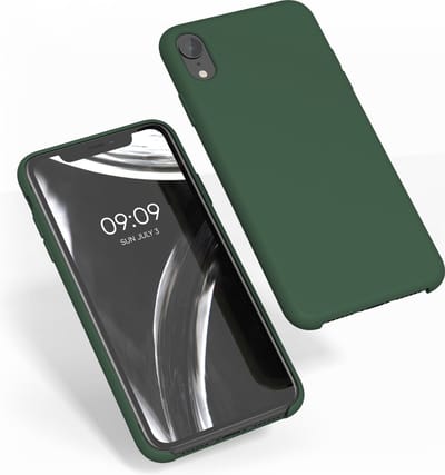 kwmobile telefoonhoesje geschikt voor Apple iPhone XR - Hoesje met siliconen coating - Smartphone case in donkergroen