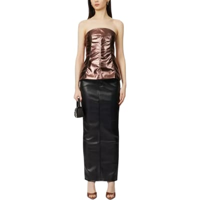 AmyLynn Johanna metallic buistop voor dames (Bruin)