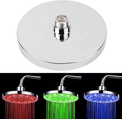 Ronde Regendouchekop van 8 inch met RVS en RGB LED Verlichting voor Luxe Badkamer Douche Ervaring