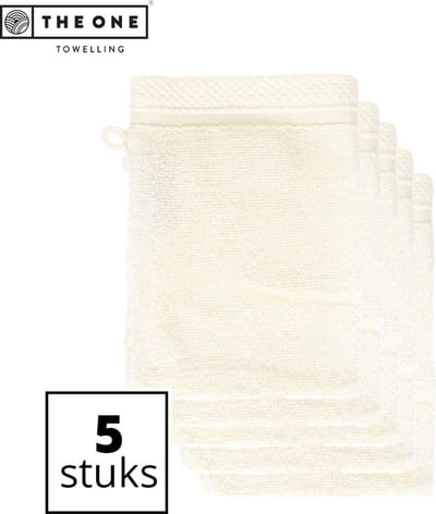 The One Towelling Bamboe Washandjes - 16 x 21 cm - 5 Stuks - Voordeelverpakking - Bamboe/Katoen - 600 gr/m² Stofdikte - Hypoallergeen - Beige