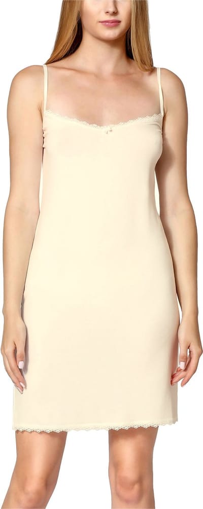 Bellivalini Dames Onderjurk - Nachthemd - Kort - Viscose - BLV-BLV50-175-UW - Ecru - XS