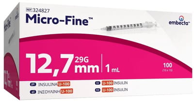 BD Microfine+ Insuline Spuit 1ml 29G 12.7mm 100 Spuiten