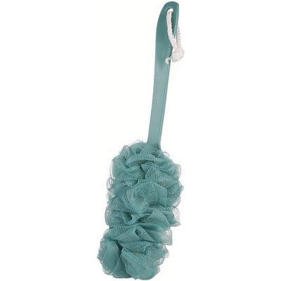Uitschuifbare Roze Luffa Spons Doucheborstel - Ergonomisch Lang Handvat voor Gemakkelijk Bereik & Diepe Reiniging, Zacht Gaas Rugschraper voor Scrubben & Masseren groen