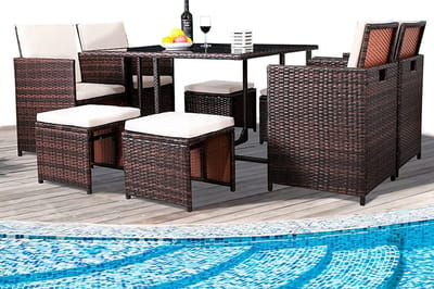 Tuinmeubelset 8 persoons - Luxe, 4 tot 8 persoons en Loungeset tafel - Voor Dagelijks Gebruik, Thuis en Professioneel Gebruik