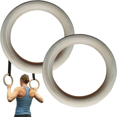 Gymnastiekringen - Trainingsringen - Krachtraining - Natuurlijk hout - 19x19x2.5cm