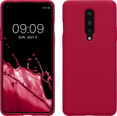 kwmobile telefoonhoesje geschikt voor OnePlus 8 (2020) - Hoesje met siliconen coating - Smartphone case in fuchsia