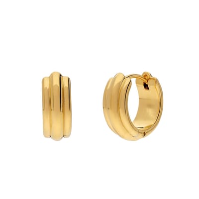 Lucardi Dames Stainless steel oorringen voor dames - Oorbellen - Staal - Goudkleurig