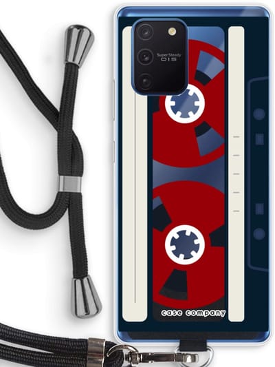 Case Company® - Hoesje met koord geschikt voor Samsung Galaxy Note 10 Lite hoesje met Koord - Here's your tape - Telefoonhoesje met Zwart Koord - Bescherming aan alle Kanten en Over de Schermrand