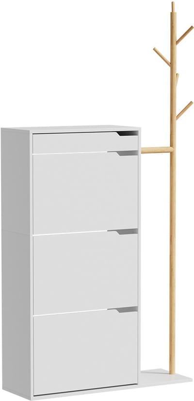 Vicco Ivo Schoenenkast – 90 x 181.5 cm met 3 vakken, 1 lade Wit
