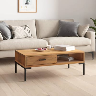 vidaXL - Salontafel - 90x50x35 - cm - massief - grenenhout