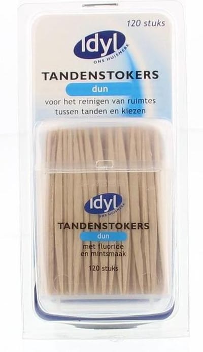 Idyl Tandenstokers dun met fluoride en mintsmaak (120 stuks)