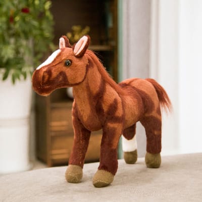 Pluche Levensgetrouwe Paard Speelgoed Knuffeldier Pop Verjaardagscadeau Paardenspel Decor Hoge Kwaliteit Speelgoed 30cm bruin