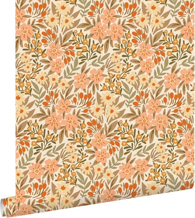 ESTAhome behang bloemen terracotta - 50 x 900 cm - 131449