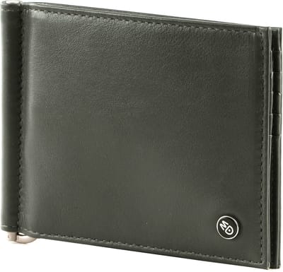 MANDARINA DUCK Leren Dollarclip Downtown Money Clip Wallet Iron Gate Donkergrijs