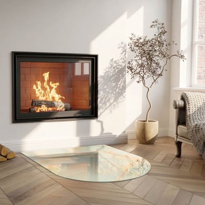 Coloray Vloerplaat Houtkachel - Plaat voor Onder Houtkachel - 100 cm x 100 cm - Open Haard Accessoires - Turkoois Vloerplaat Kachel - Onderplaat - Plaat onder Houtkachel - Kachel Onderplaat - Onderplaat Voor Houtkachel