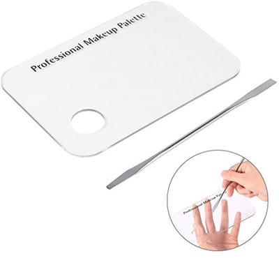 Dailygoods- Make-up Mengpalet 15x10 cm - Roestvrij Stalen Spatel - Herbruikbaar - Cosmetische Toepassingen - Geschikt voor Foundation en Oogschaduw - Make-uppalet