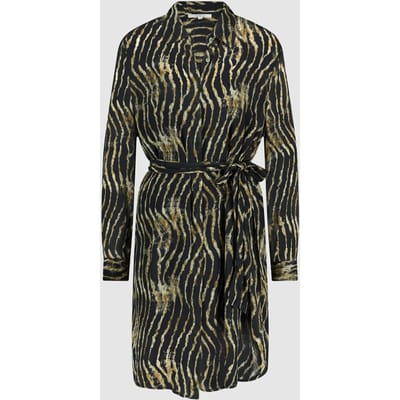 Circle of Trust Joanna Dress Bronze Tiger Maat: XS | Blousejurken Outlet | Dames | Zwart