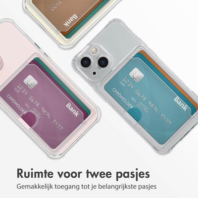 imoshion Softcase Backcover met pasjeshouder voor de Apple iPhone 13 Mini - Transparant