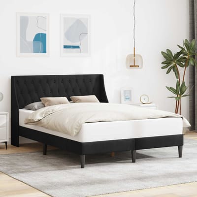 vidaXL - Bedframe - met - hoofdeinde - Zwart - 140 - x - 200 - cm - Fluweel