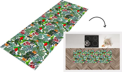Keukenloper - Loper keuken - Patroon - Planten - Jungle - 150x50 cm - Keukenloper vinyl