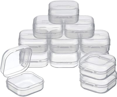 TuseRxln Kuipjes - Doorzichtige Plastic Container - Mini Bak voor Pillen - 12 stuks - Voor pillen en sieraden