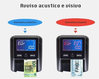 Counterfeit Money Detector with Rechargeable Battery for Euro Banknotes - Portable Money Counting Solution