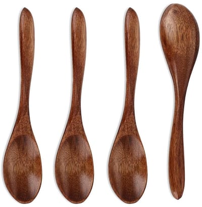 Dailygoods- Houten Lepel Handgemaakt - Houten Keukengerei - Roeren/Mengen - Natuurlijk Nanmu-hout - Voor Soep/Chocolade - Keukenaccessoires
