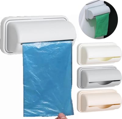Vuilniszak Dispenser - Vuilniszak Opbergdoos - Afvalzak Organizer - Voor Keuken Badkamer - Beige - LOUZIR