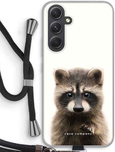 Case Company® - Hoesje met koord geschikt voor Samsung Galaxy A54 hoesje met Koord - Rocco - Telefoonhoesje met Zwart Koord - Bescherming aan alle Kanten en Over de Schermrand