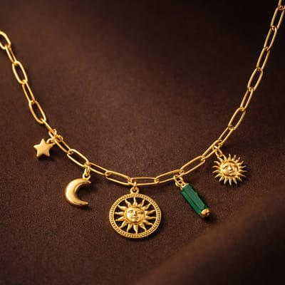 Lundholm Ketting Dames Bedels Goud kleurig – Premium Stainless Steel Jewellery Gold Plated – Bedelketting / Charm Ketting (39 cm + verlengstuk) My Tovi Ketting – Luxe Geschenkverpakking – Cadeau voor Haar