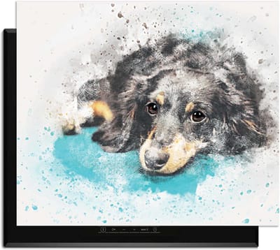 KitchenArt - Dreamy Dachshund - Inductie Beschermer - 70x52 cm - Kookplaat Beschermer - Luxe Afdekplaat Inductieplaat - Anti-slip & Oprolbaar - Beschermmat Inductiekookplaat