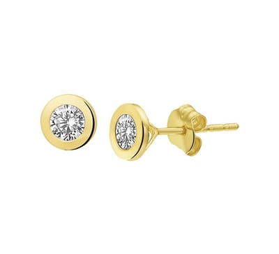 YO&NO - Oorbellen - Goud - Oorknoppen - Zirkonia - 5.5mm - Sieraden vrouw - 14k - 585 Goud