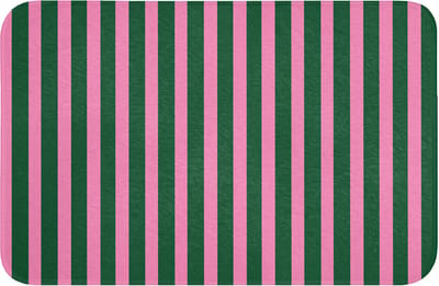 WC mat 60x40 cm - Antislip - Verticale strepen - Groen - Roze - Toiletmat - Vloermat - Douchemat - Toilet tapijt - Toiletmatten