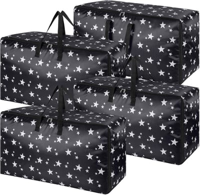 4x Extra Grote, Stevige Opbergdozen met Deksel - Waterdichte Verhuisdozen voor Kleding en Opslag