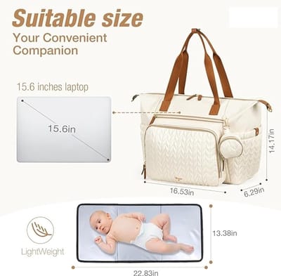 Famanu - Luierrugzak voor baby's, grote luiertas, waterdicht, draagbaar, reis-schoudertas, draagtas, hengseltas, babytas met schouderriemen