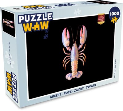 Puzzel Kreeft - Roze - Zacht - Zwart - Legpuzzel - Puzzel 1000 stukjes volwassenen