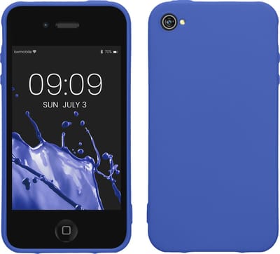 kwmobile telefoonhoesje geschikt voor Apple iPhone 4 / 4S - Hoesje voor smartphone - Back cover in Baltisch blauw