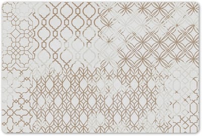 Placemats 45x30 cm - Placemat kunststof - 1 stuk - Design - Tegel - Bruin - Wit - Vintage - Borden onderleggers - Decoratie voor op tafel - Keuken tafeldecoratie accessoires - Vinyl onderlegger - Tafelversiering